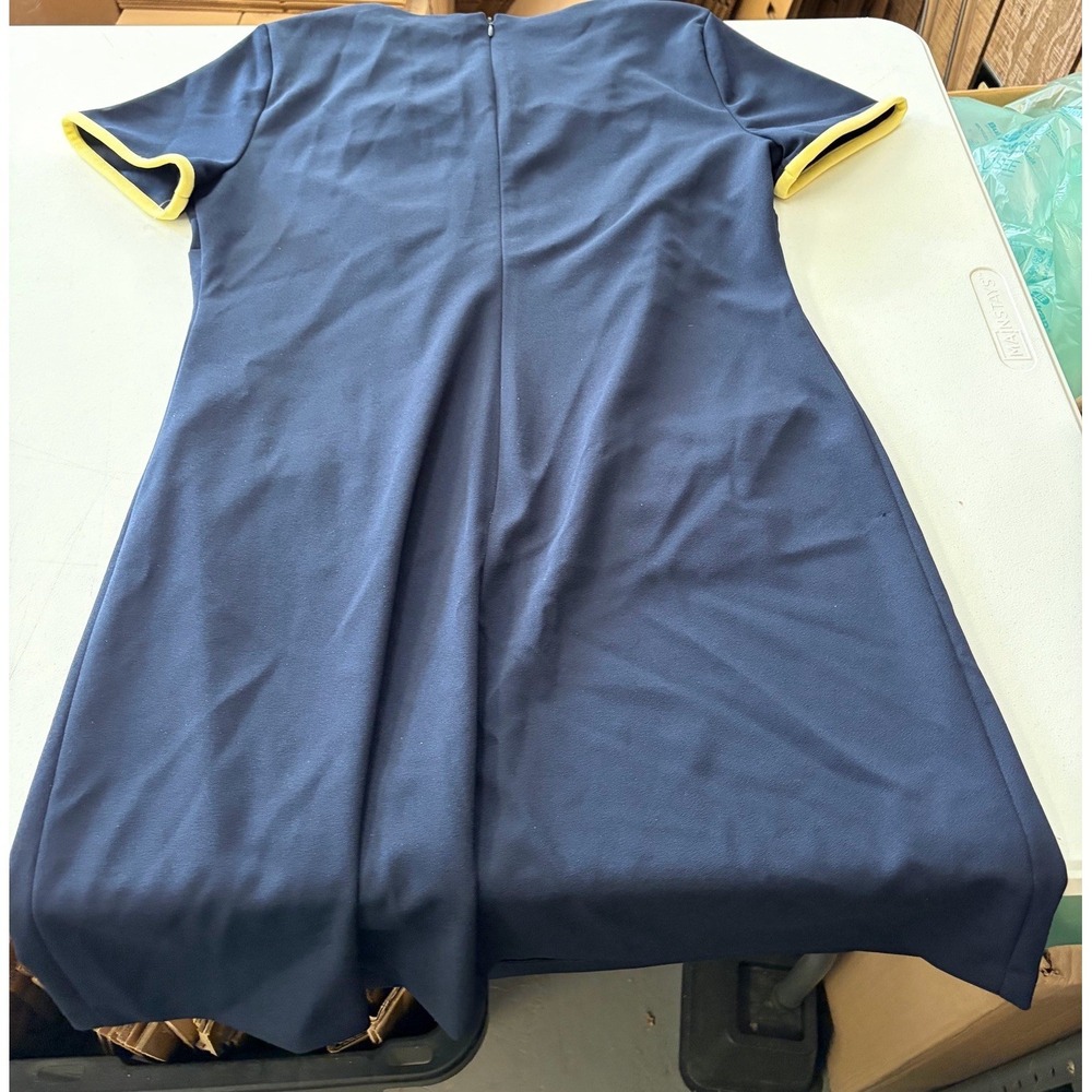 Tommy Hilfiger Size  12 Blue Dress - Cute Yellow Trim NWT - Picture 2 of 5